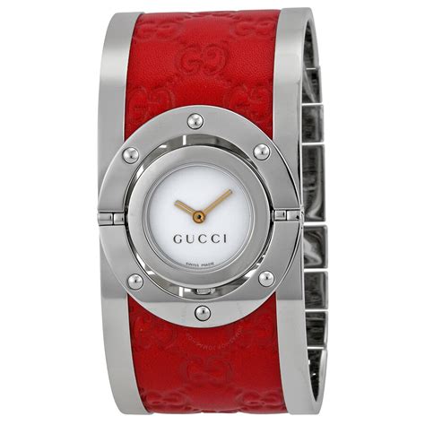 gucci twirl with leather when wearing|Twirl watch, 23.5mm in stainless steel .